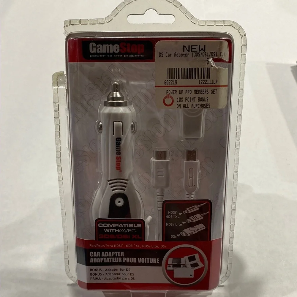 Nintendo DS car Adapter NDSi NDS Lite Charger NEW Game Stop NIP White new